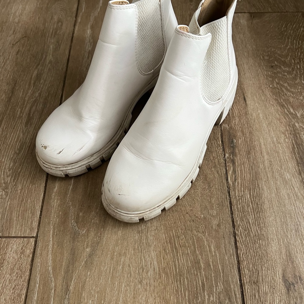 Princess Polly White Chunky Sole Ankle Boots /bootie